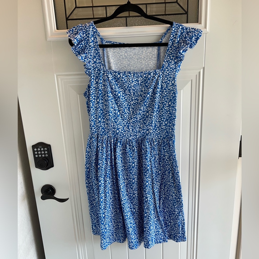 Loemes Blue & White Floral Dress Size Large